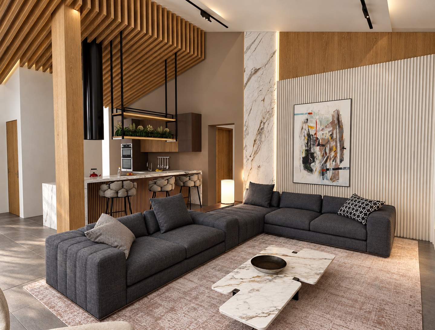 Warm contemporary interior in Tartous Chalet